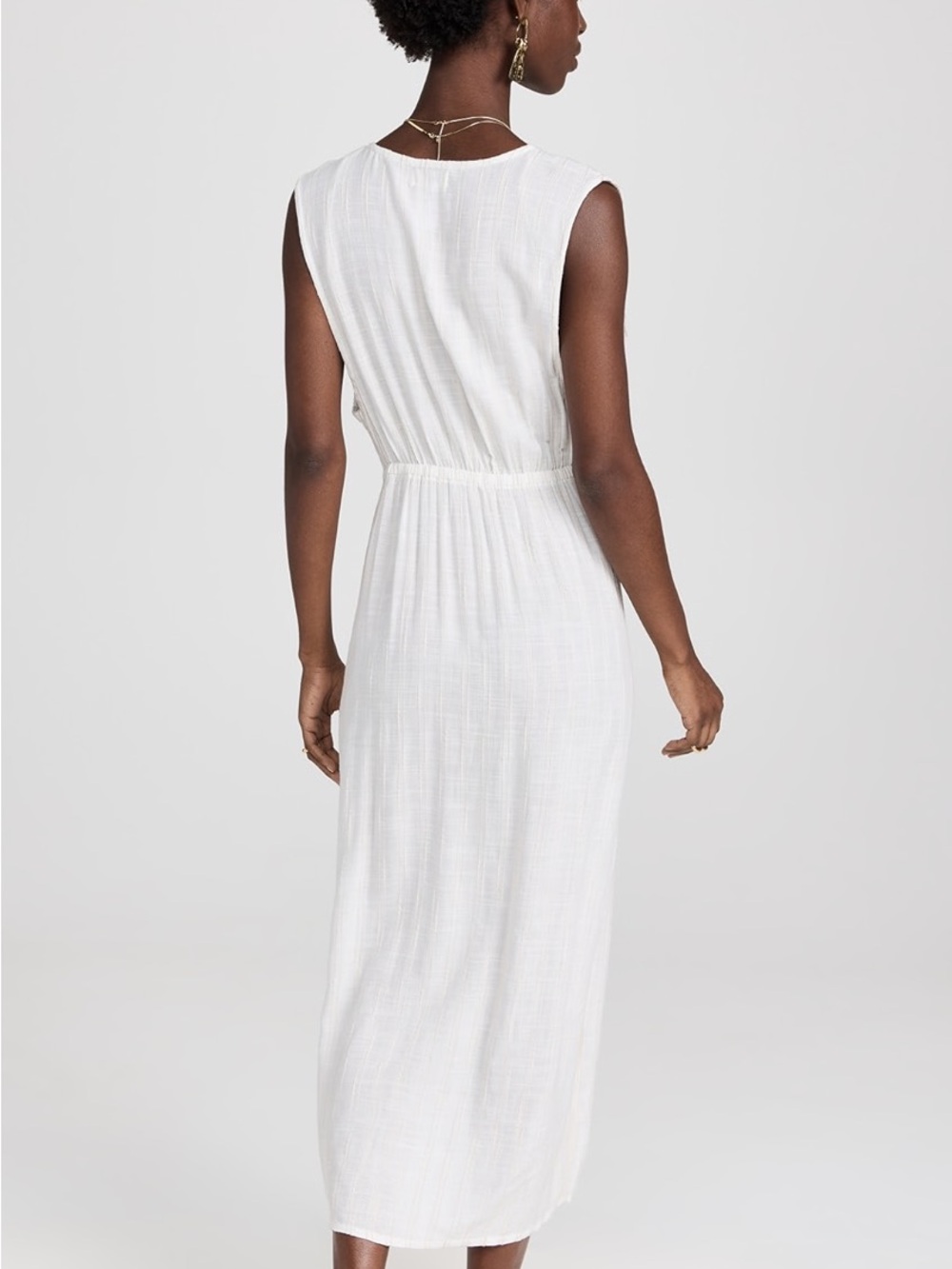 L*Space Down The Line Cover Up Dress Cream Knot Front Maxi Swim Coverup NWT L - Picture 3 of 7